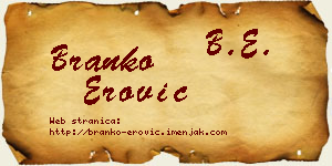 Branko Erović vizit kartica